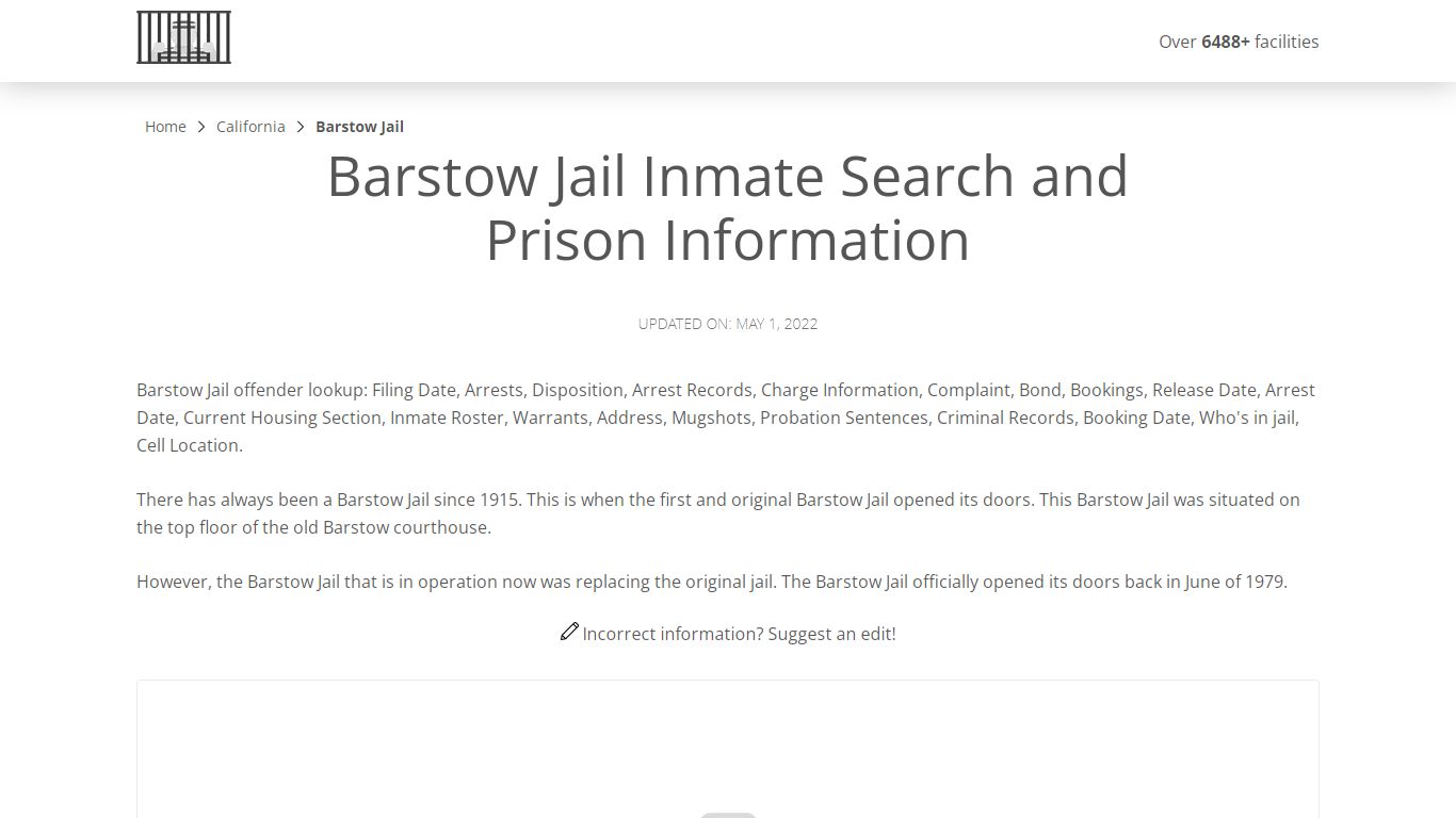 Barstow Jail Inmate Search, Visitation, Phone no ...